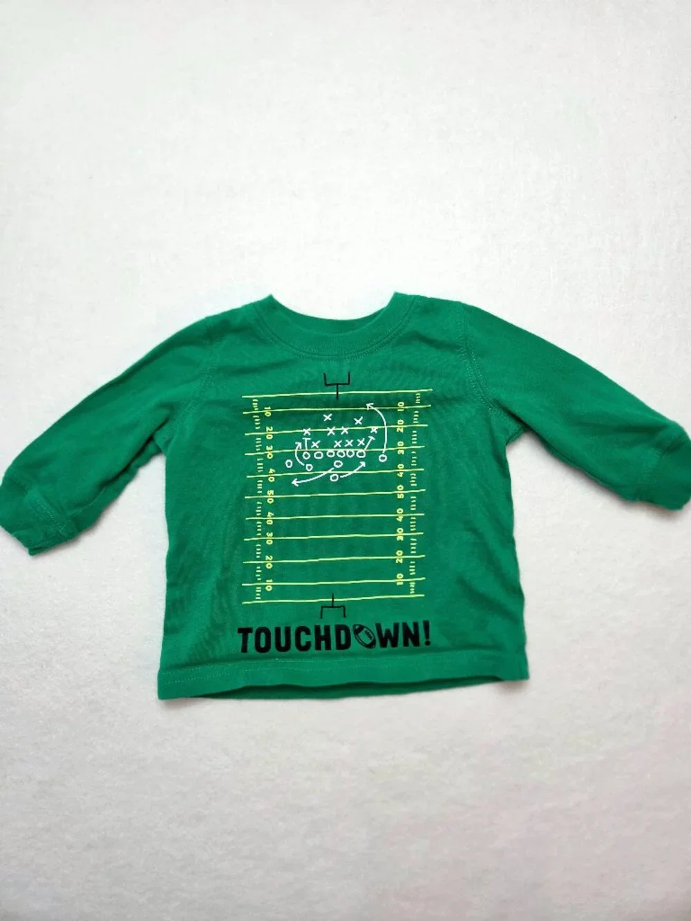 Carter's Touchdown Football Graphic Long Sleeve T-Shirt Green Size Boys 3 Months